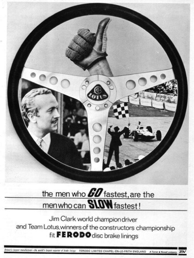 Pub pour les ganitures de freins Ferodo
Contribution Albert Cato/Facebook